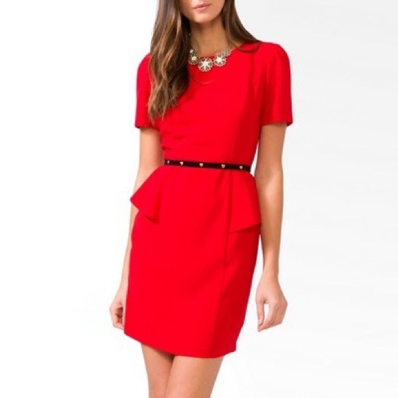 Dresses & Skirts - Red Peplum Dress